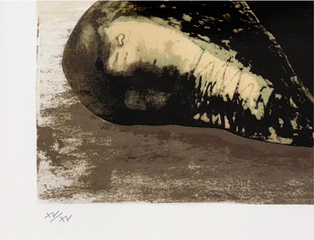 Reclining Woman on Sea Shore (framed hand signed lithograph) - Print by Henry Moore