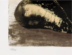 Reclining Woman on Sea Shore (framed hand signed lithograph)