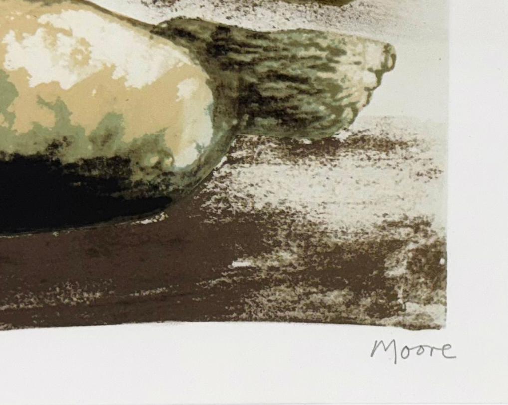 Reclining Woman on Sea Shore (framed hand signed lithograph) - Modern Print by Henry Moore
