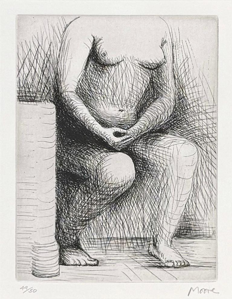 Seated Figure (framed hand signed etching)
