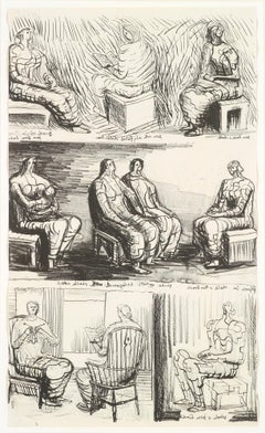 Vintage Seated Figures - 20th Century, Print by Henry Moore