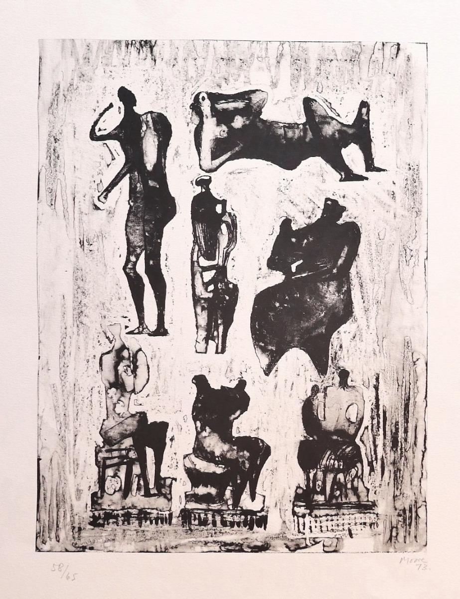 Seven Sculptural Ideas - Lithograph by Henry Moore - 1973 