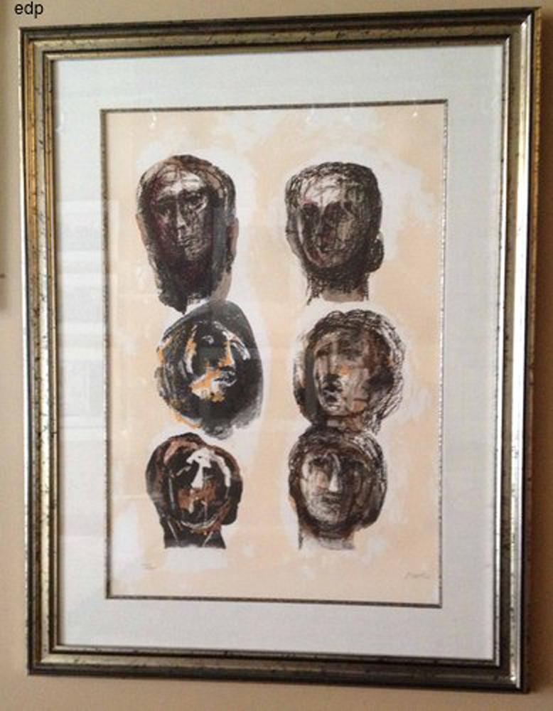 SIX HEADS - OLYMPIANS - Print by Henry Moore