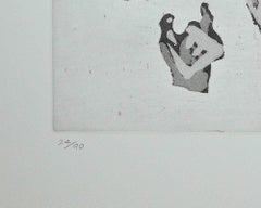 Sei studi su madre e bambino - Acquaforte di Henry Moore - 1976