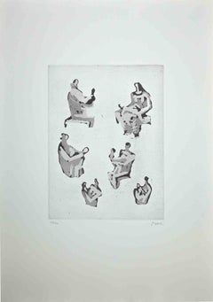 Six Mother and Child Studies - Etching by Henry Moore - 1976
