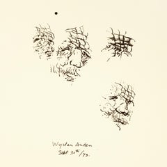 Sketches of Auden: black drawing based on Auden poetry and Yorkshire landscape