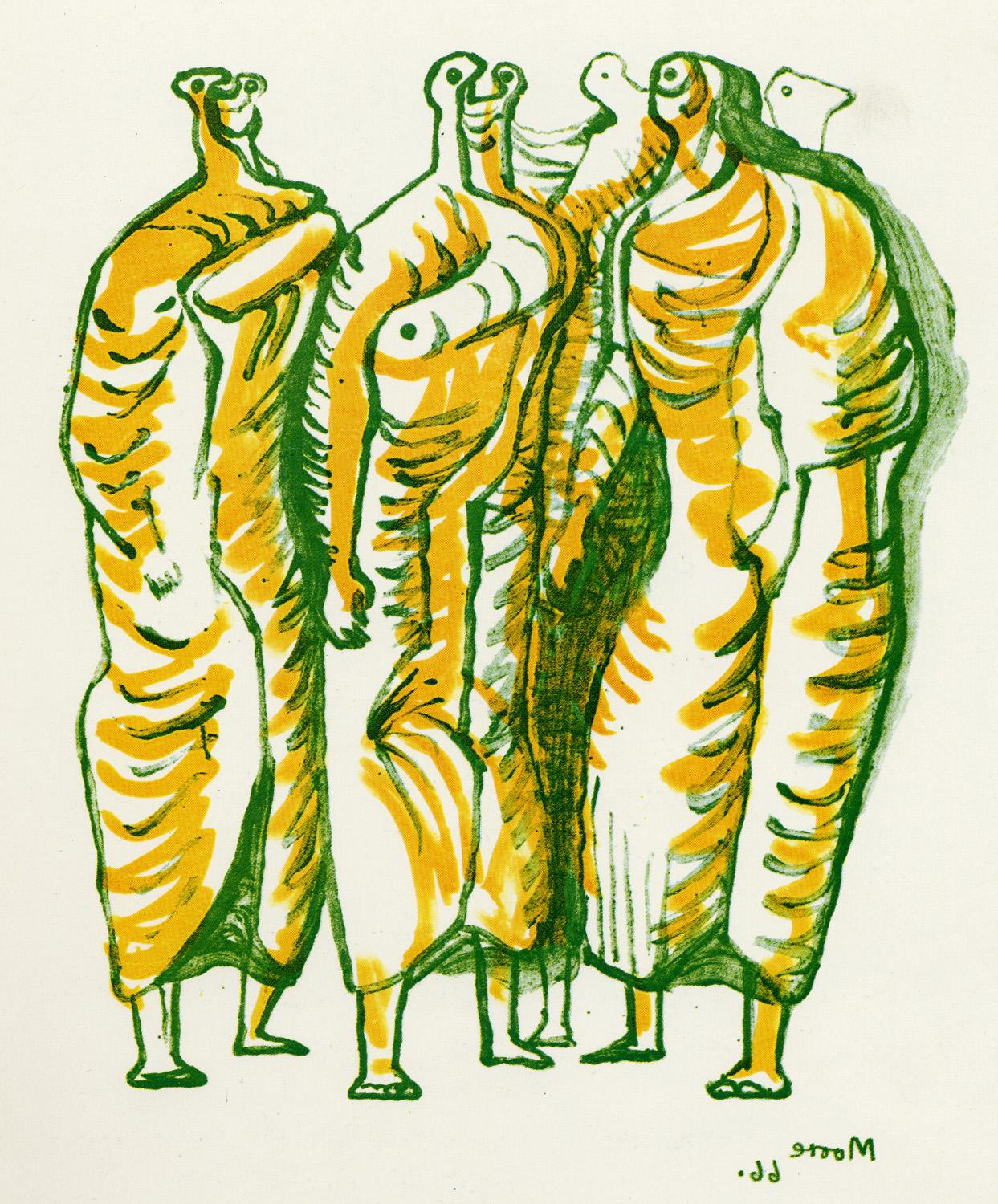 Standing Figures - 20th Century, Print by Henry Moore