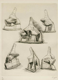 Studies for Sculpture - signed and numbered original etching