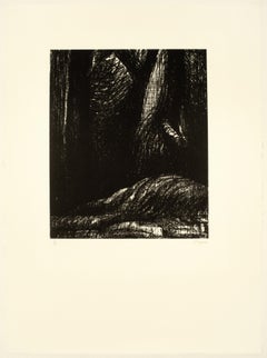 The Cavern: abstract black drawing based on Auden poetry and Yorkshire landscape