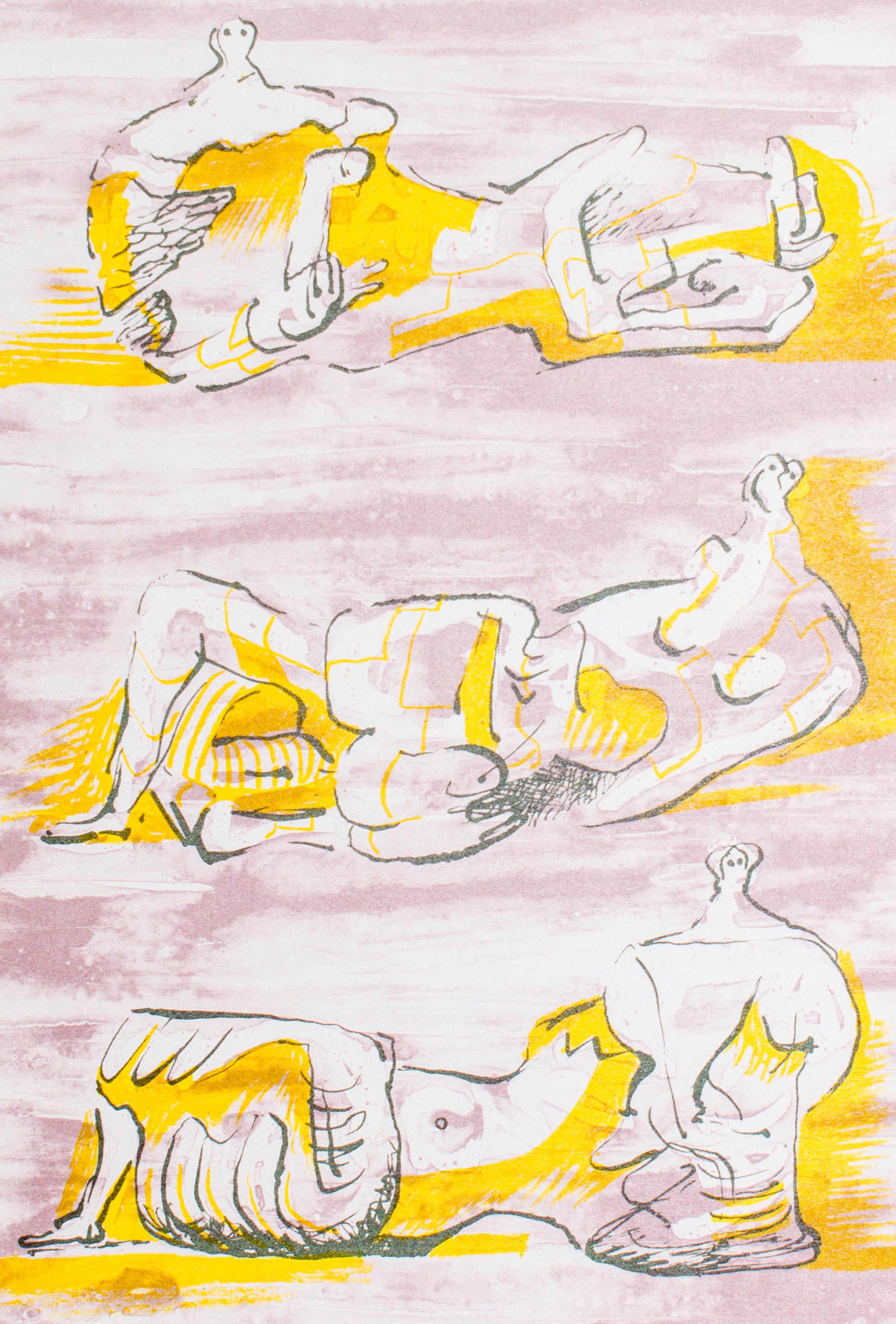 The Reclining Figures - Lithograph by Henry Moore - 1971 For Sale 1