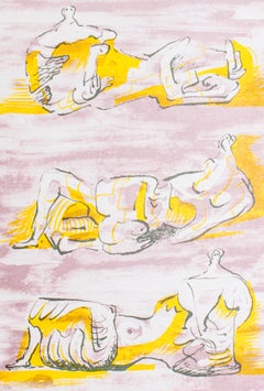 Las figuras reclinadas - Litografía de Henry Moore - 1971