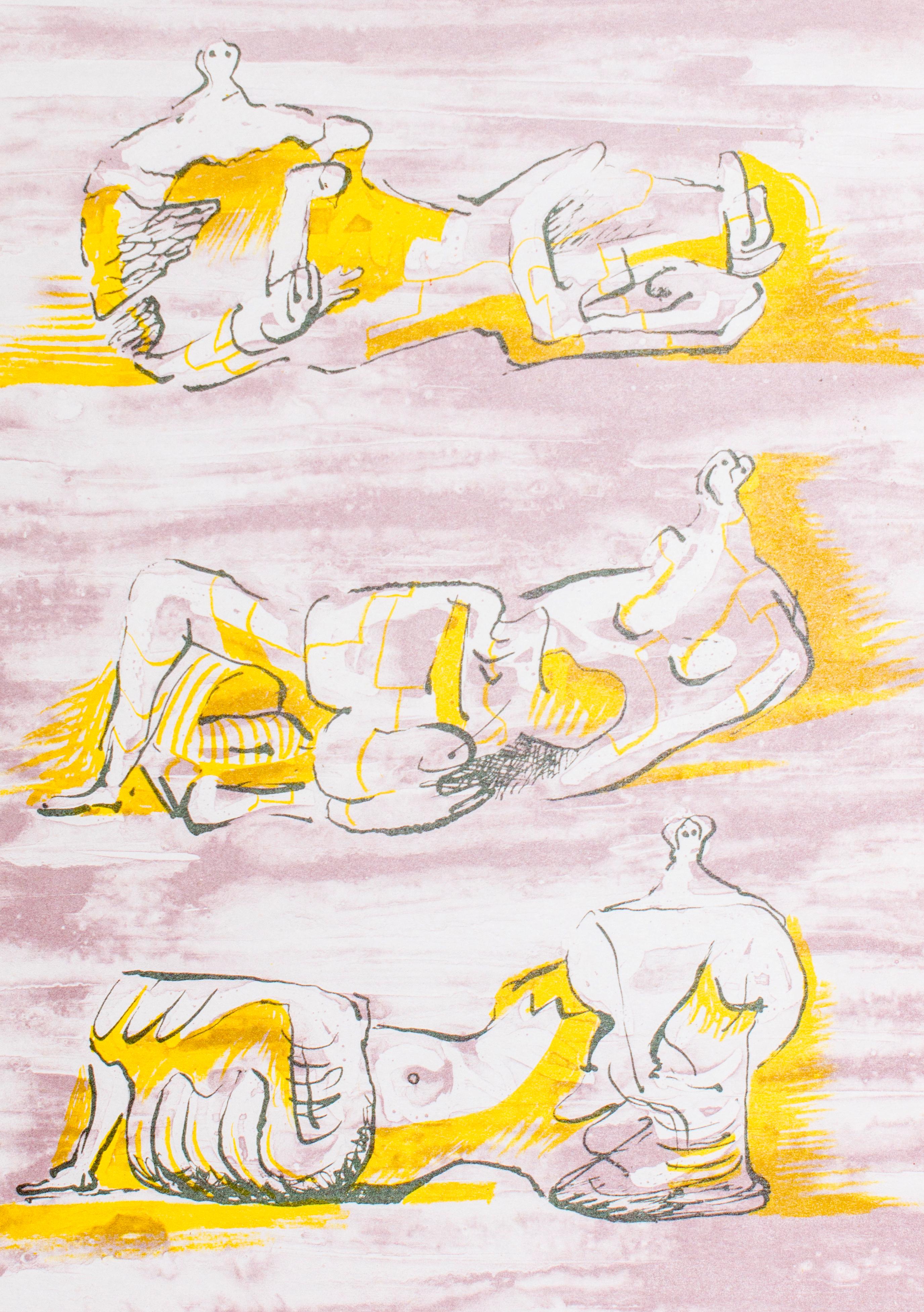 The Reclining Figures - Lithograph by Henry Moore - 1971 For Sale 2
