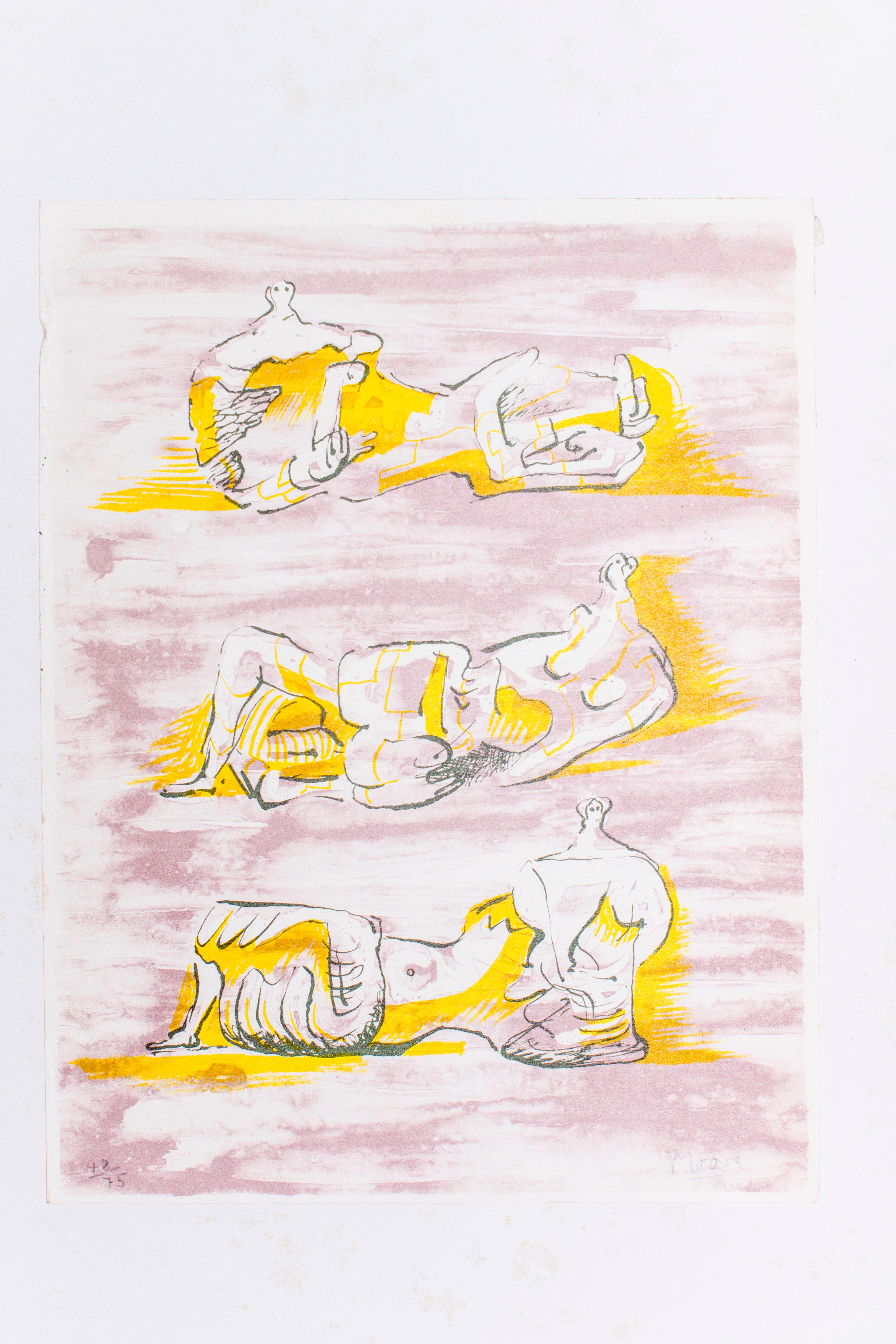 Signé à la main.
Édition de 75 tirages.
Publié dans le catalogue "Henry Moore : L'œuvre graphique 1931-1972", Gerald Cramer Editeur, Genève 1973, N. 180.

Très bon état.