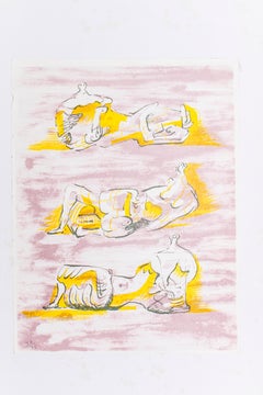 The Reclining Figures - Original Lithograph by Henry Moore - 1971