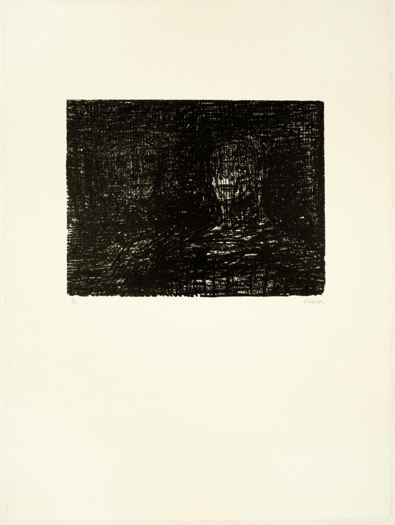 Thin-lipped Armourer I: black drawing based on Auden poetry, Yorkshire landscape - Print by Henry Moore