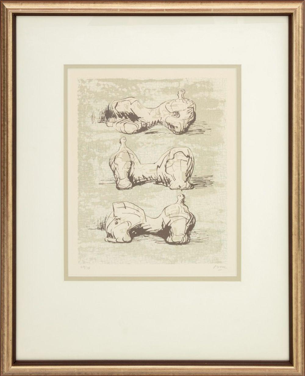 Henry Moore Figurative Print - Three Reclining Figures