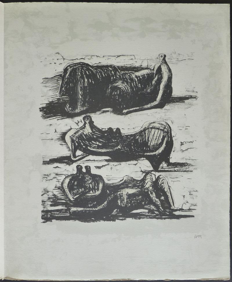 Three Reclining Figures, from: Poetry - Print by Henry Moore