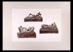 Tres figuras reclinadas - Litografía de Henry Moore - 1976