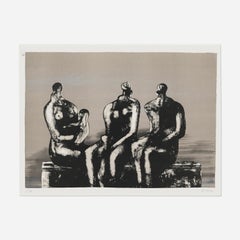 Tres figuras sentadas con niños