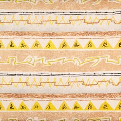 Triangles and Lines - Abstract Textile + Screenprint on Cotton by Henry Moore