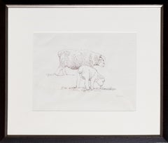 Retro Two Fat Lambs (Cramer 395), Framed Lithograph by Henry Moore