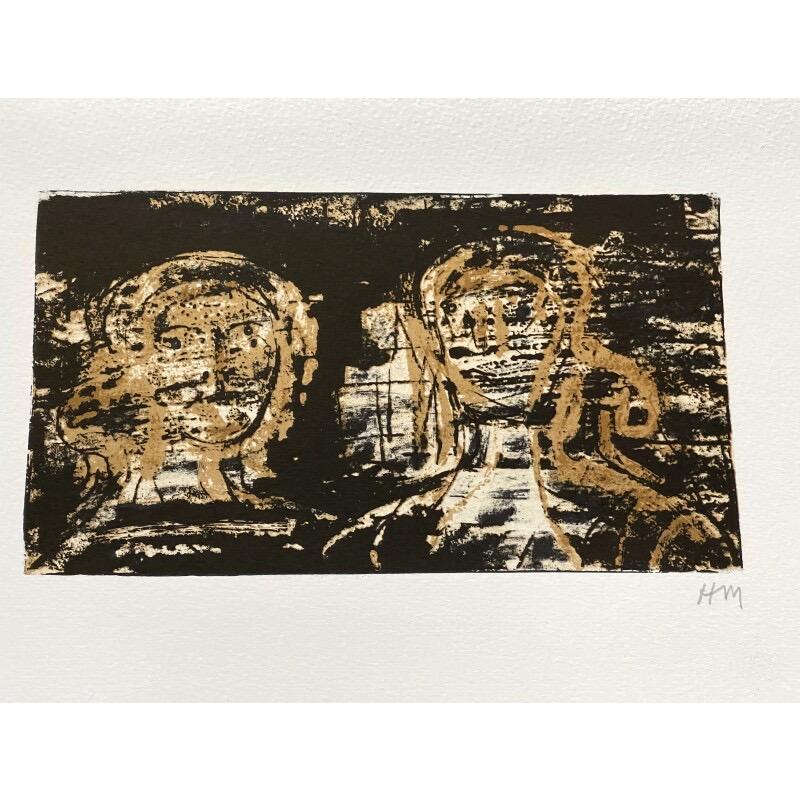 Two Heads from La Poesie - Contemporary Print by Henry Moore