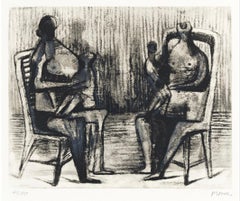 Deux personnes assises avec enfants