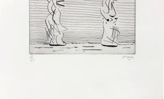 Two Tall Figures, Man And Woman (framed hand signed etching)