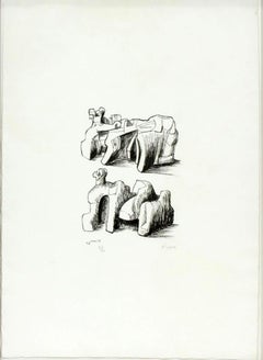Untitle, 1967, Lithograph on paper by Henry Moore