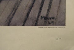 "Untitled" Figurative Lithograph by Henry Moore. Printed in Austria.