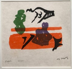 Violet Torso on Orange Stripes