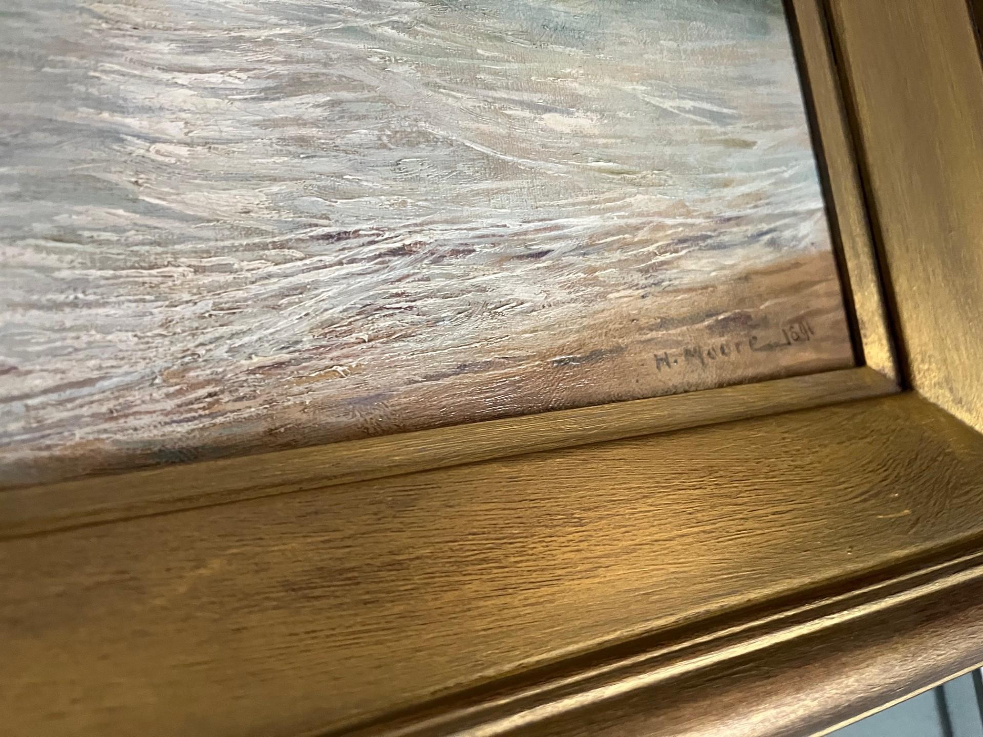 Paesaggio marino vittoriano Grande dipinto a olio di mari puri e luce scintillante in vendita 4