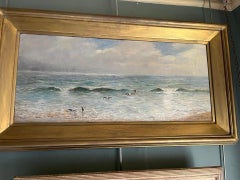 Victorian Marine Seascape Large Oil Painting of Pure Seas and Shimmering Light