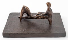 Henry Moore "Reclining Figure: Stiff Leg" Bronze