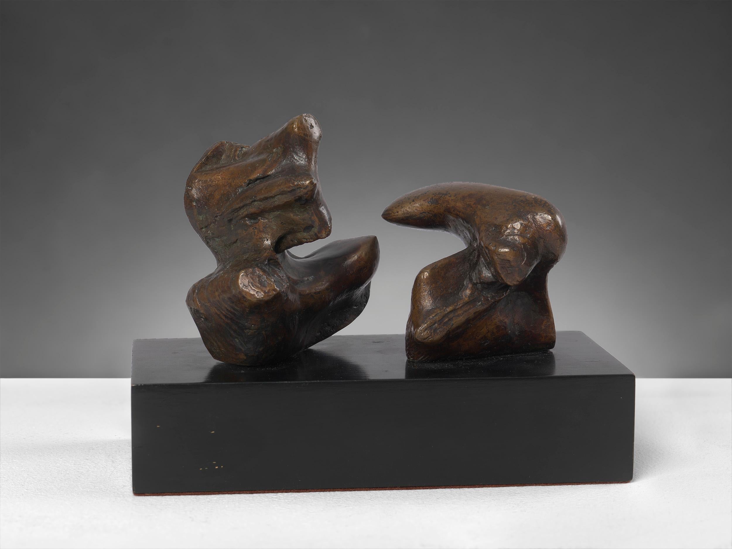 Henry Moore Abstract Sculpture - Maquette for Two Piece Reclining Figure: Points