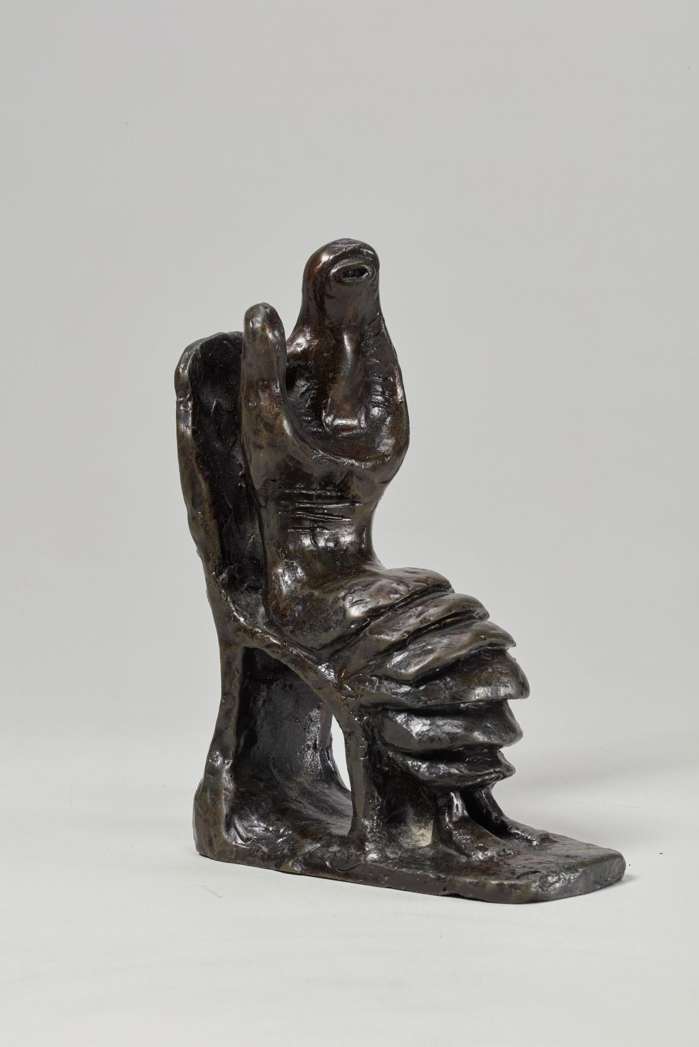 Mutter und Kind: Blütenblattrock – Henry Moore, Skulptur, modern, britisch, klein im Angebot 1