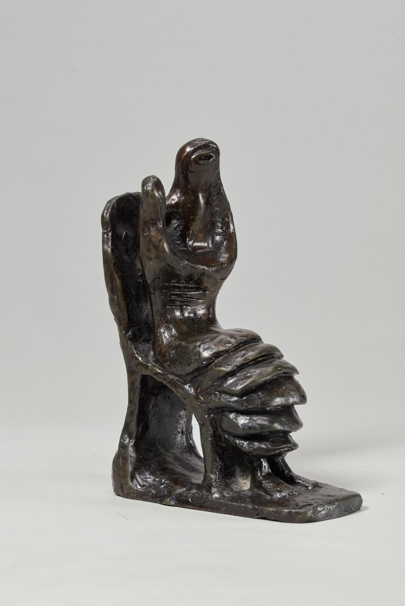 Henry Moore (1898-1986)
Mère et enfant : Jupe à pétales
Conçu en 1955 ; distribution en 1955
bronze ; édition 4 de 6 plus 1 épreuve d'artiste par la fonderie Fiorini, Londres
19 x 9 x 15,5 cm (y compris la base en marbre)
Signé et numéroté 