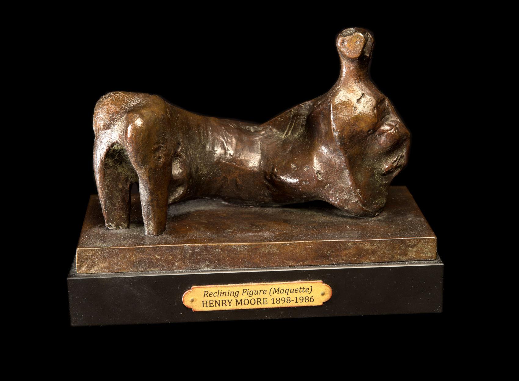 Henry Moore Figurative Sculpture - Reclining Figure (Maquette)