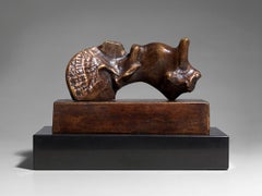 Reclining Girl: Shell Skirt - 20th Century, Sculpture, Bronze by Henry Moore