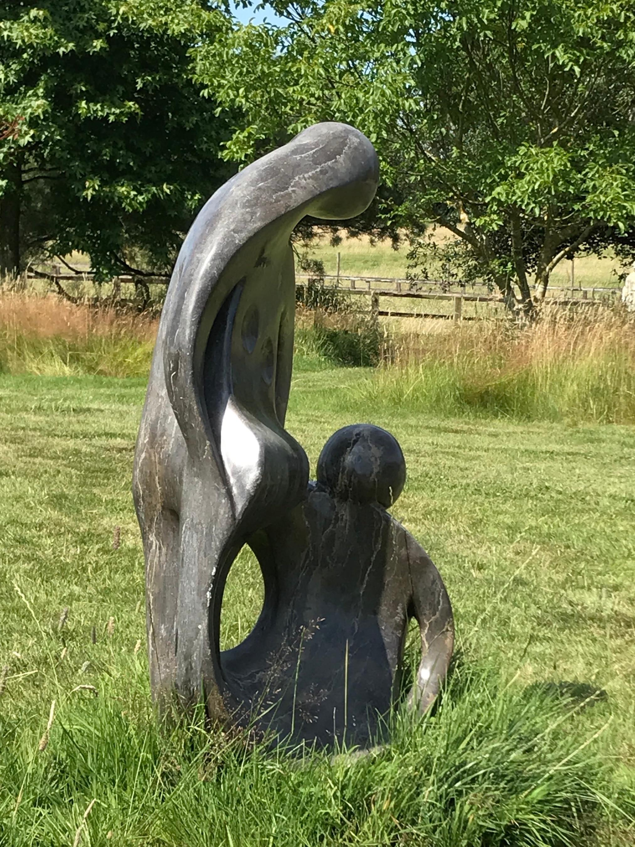 Artist Unknown.  A massive 45½“high modernist Mother & Child, Henry Moore inspired abstract biomorphic, grey, marble sculpture, 20th century. Private Collection.

Height 116cm., 45 ½ inches Width65 cm., 25 ½ inches., Depth 30cm., 12 inches

This