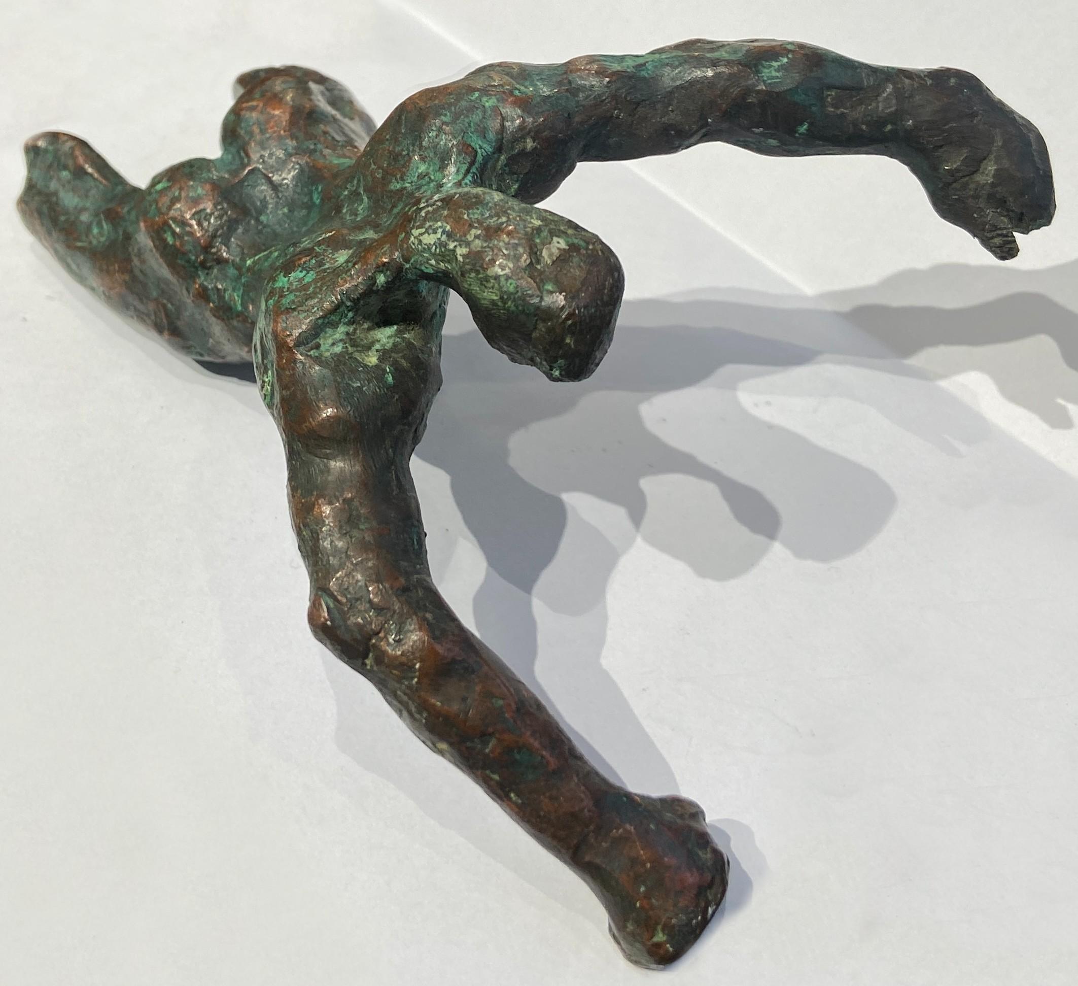 The Swimmer, Bronze Casted Sculpture, 20th Century, English School - Gold Figurative Sculpture by Henry Moore