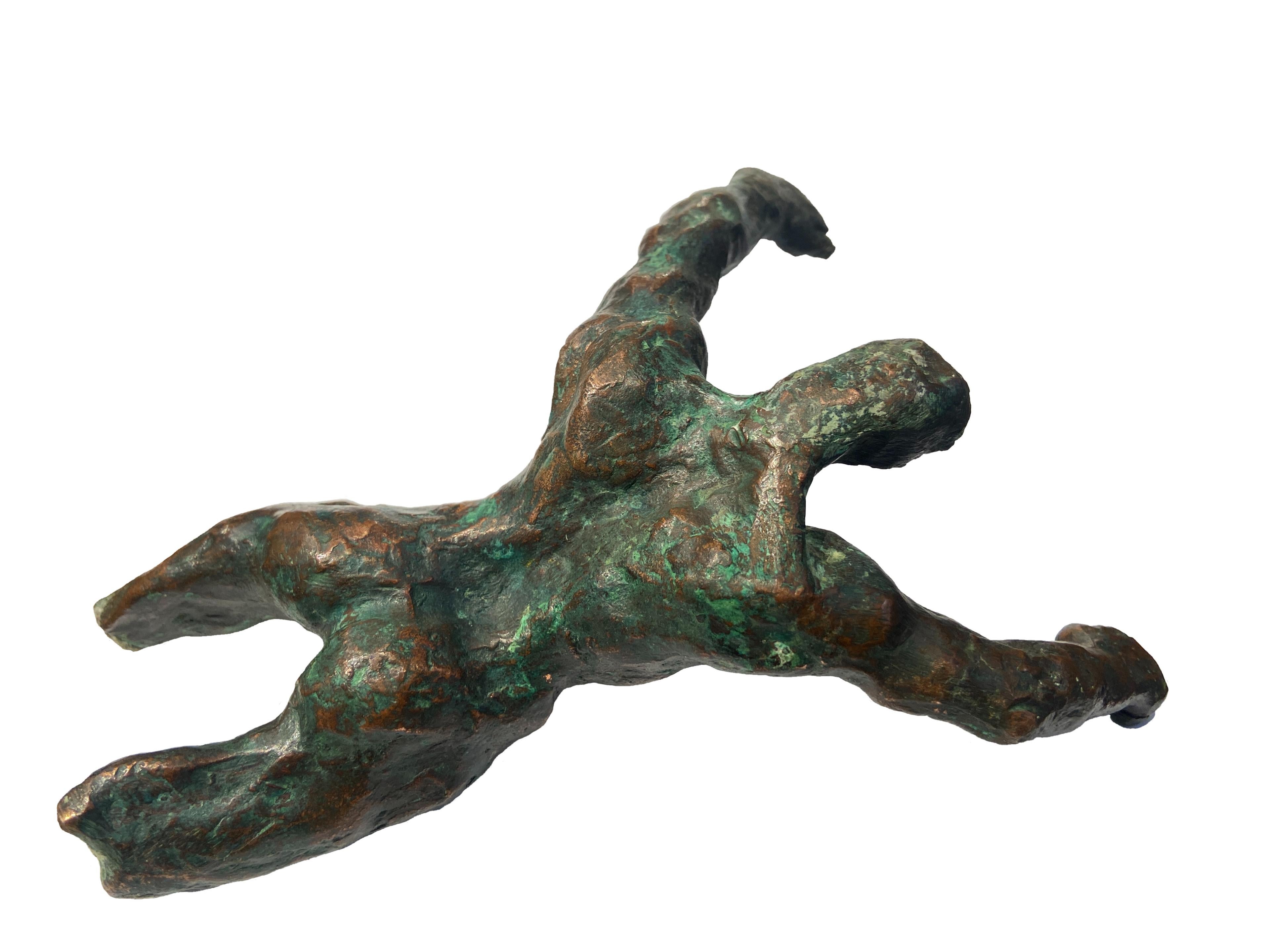 Henry Moore Figurative Sculpture - The Swimmer, Bronze Casted Sculpture, 20th Century, English School