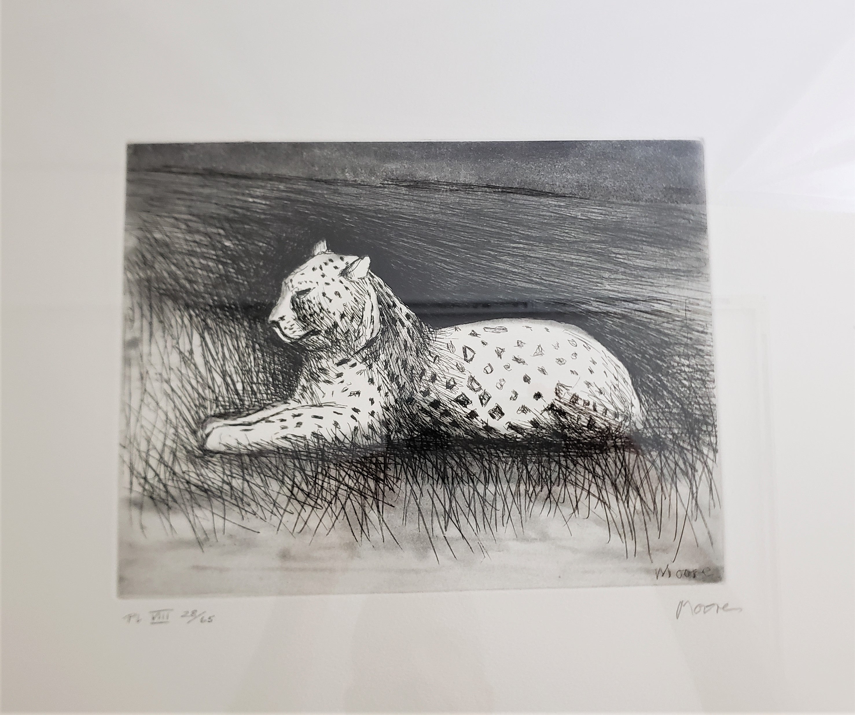 This signed and numbered lithograph was done by the very well known British artist and sculptor Henry Moore in approximately 1980-1982 in his Modernist style. This lithograph comes from his 