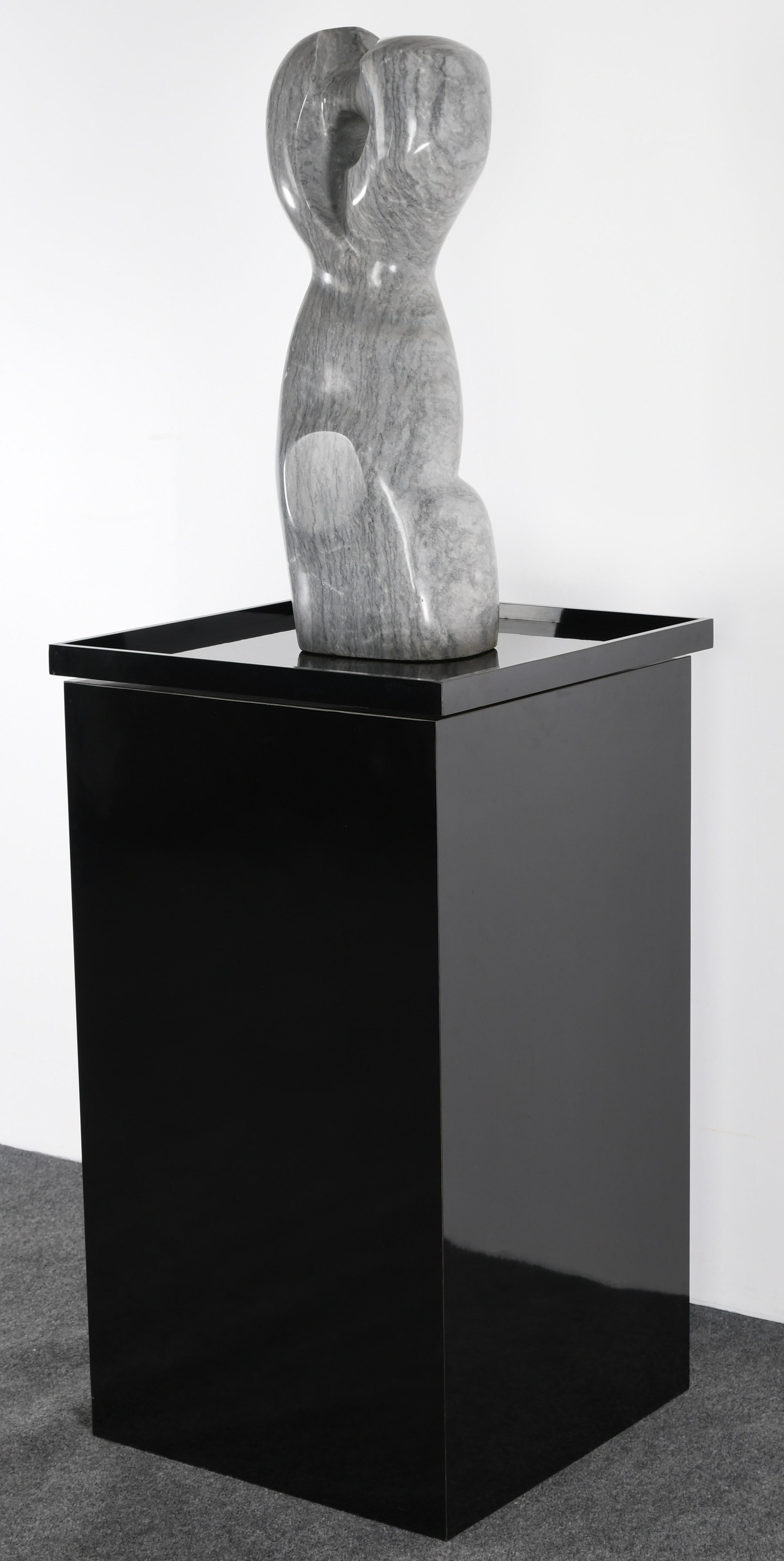 Mid-Century Modern Henry Moore Style Abstract Marble Sculpture, 20th Century