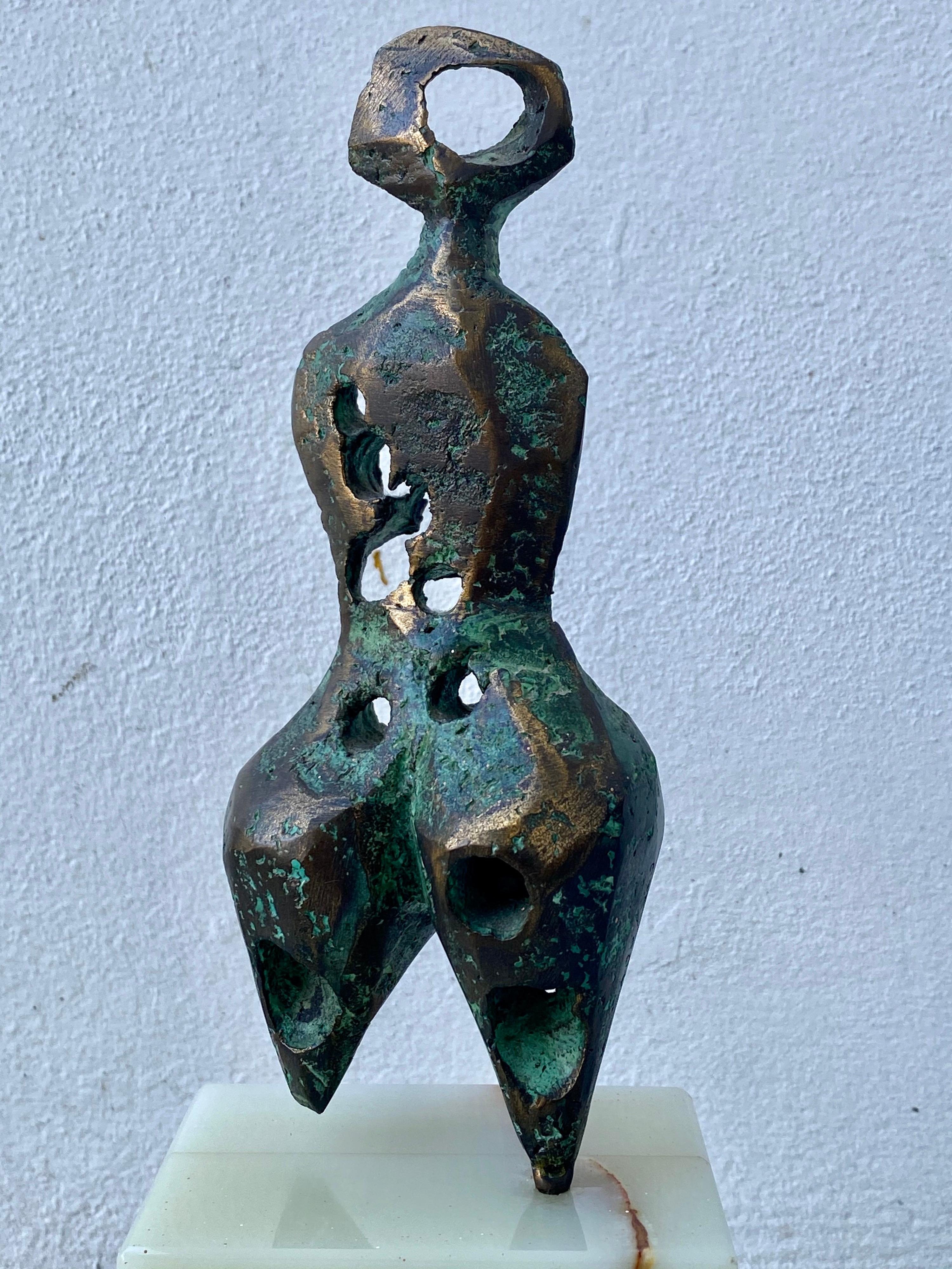Henry Moore Style Bronze on Onyx 1