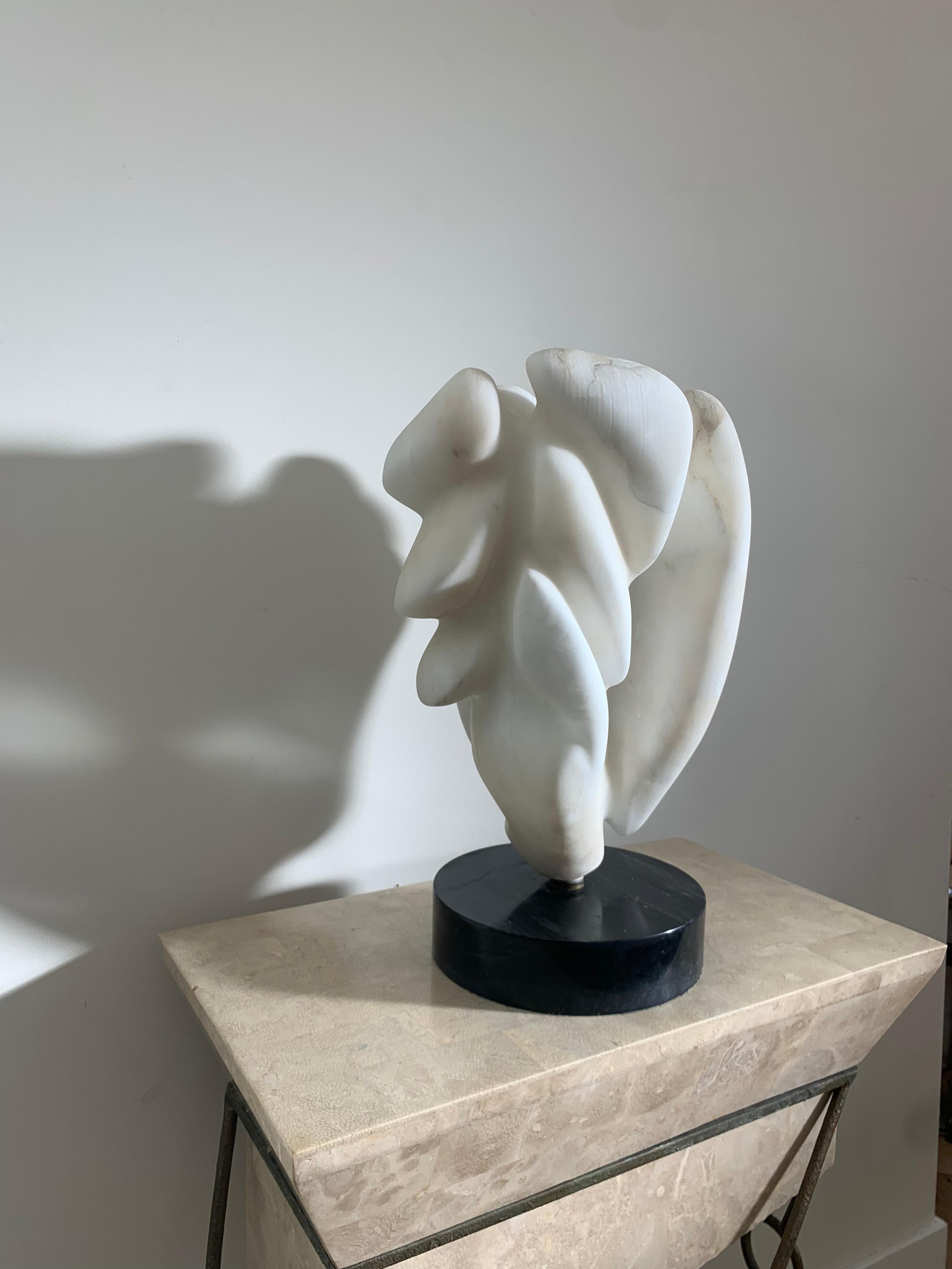 Henry Moore Style Hand-Carved Marble Sculpture, Mounted, 1960s 6