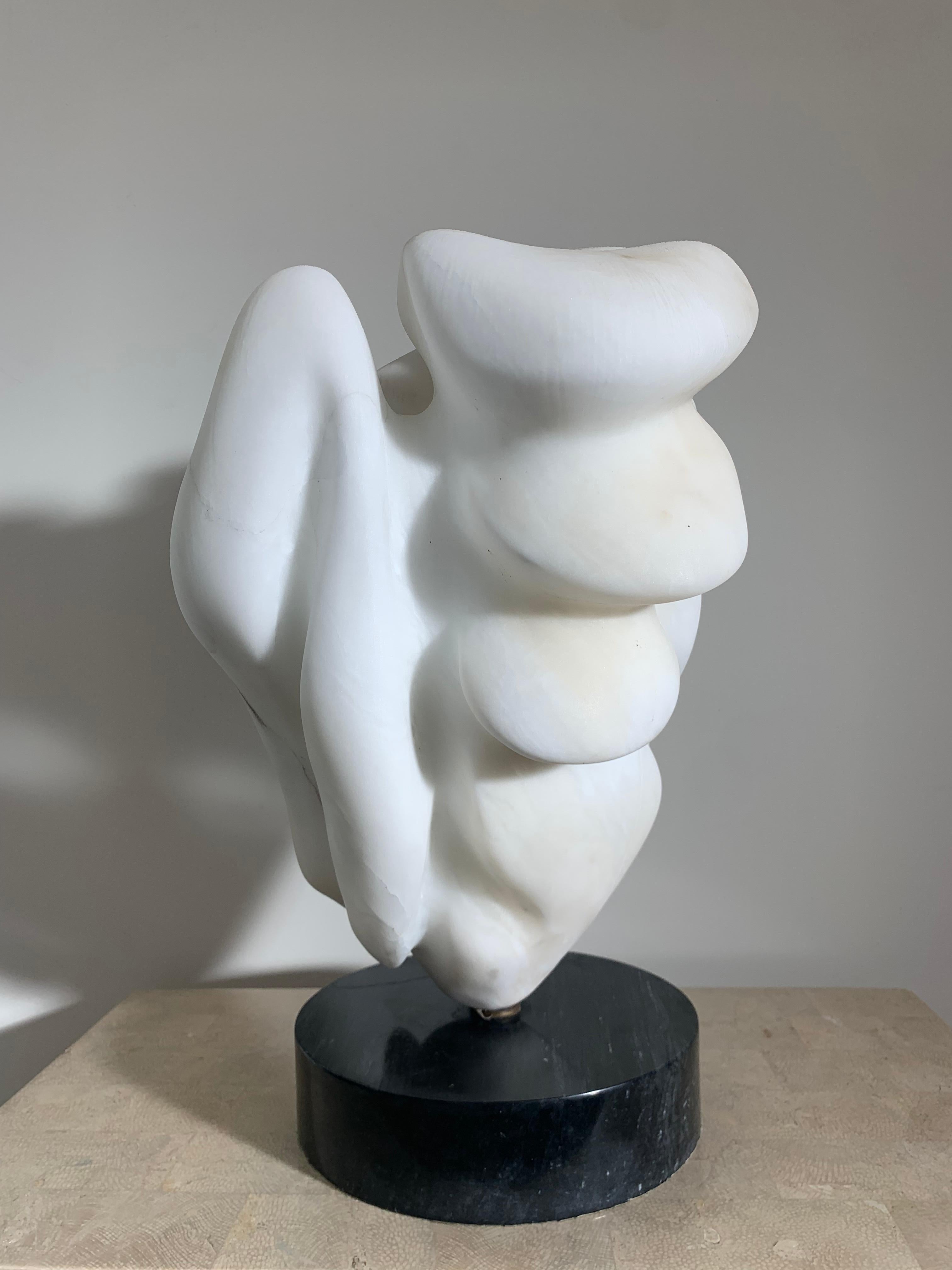 Henry Moore Style Hand-Carved Marble Sculpture, Mounted, 1960s 7