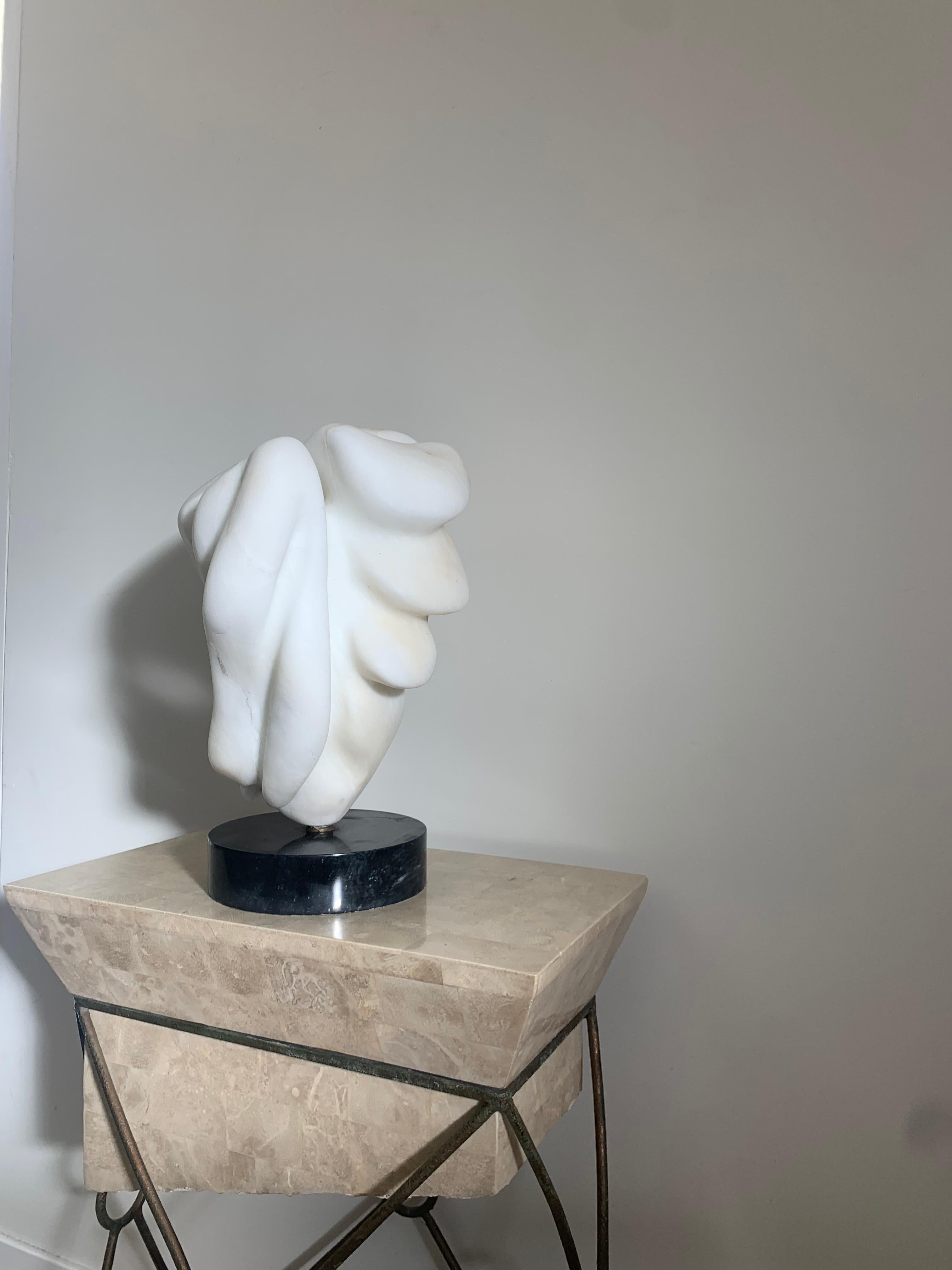 Henry Moore Style Hand-Carved Marble Sculpture, Mounted, 1960s 8