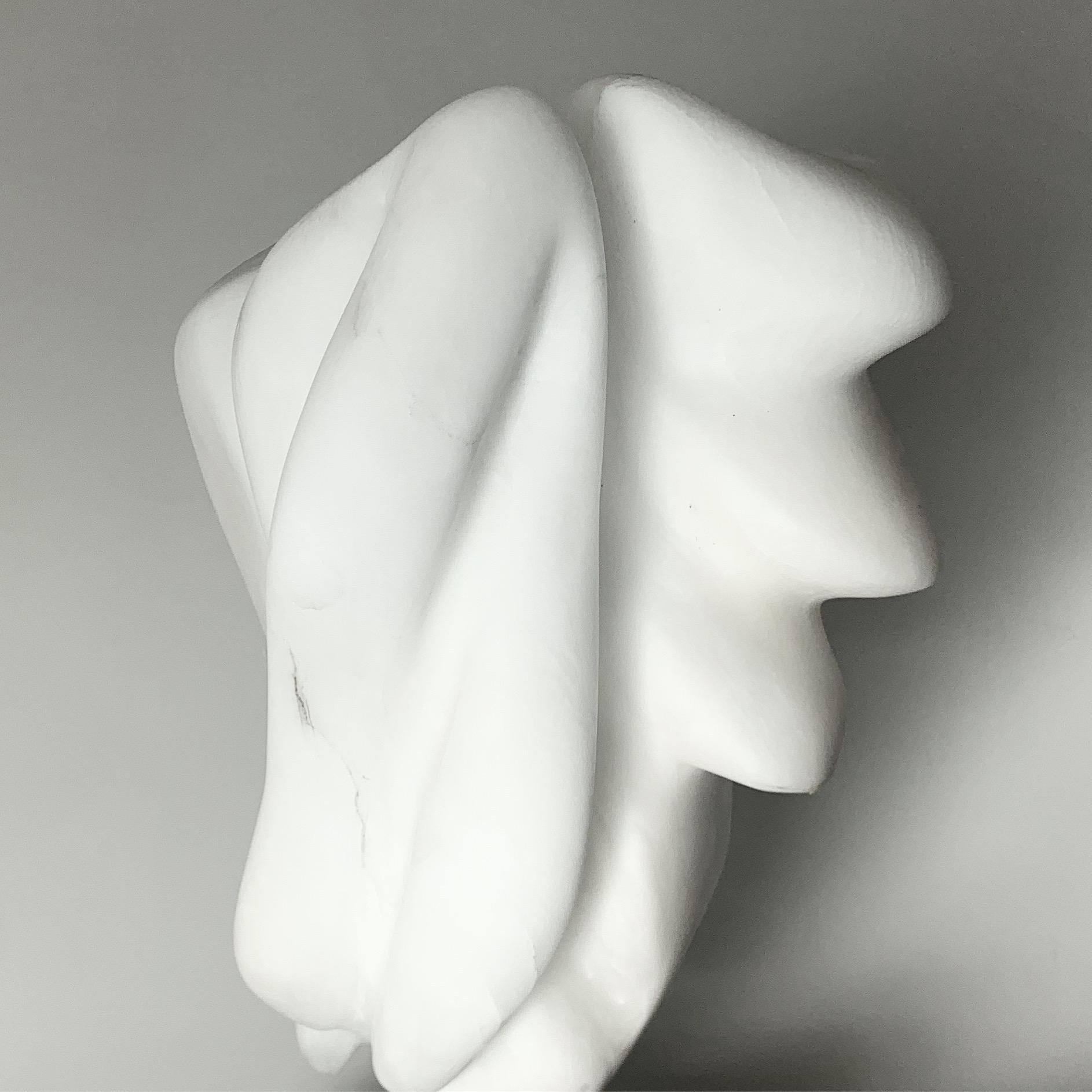 Henry Moore Style Hand-Carved Marble Sculpture, Mounted, 1960s 12