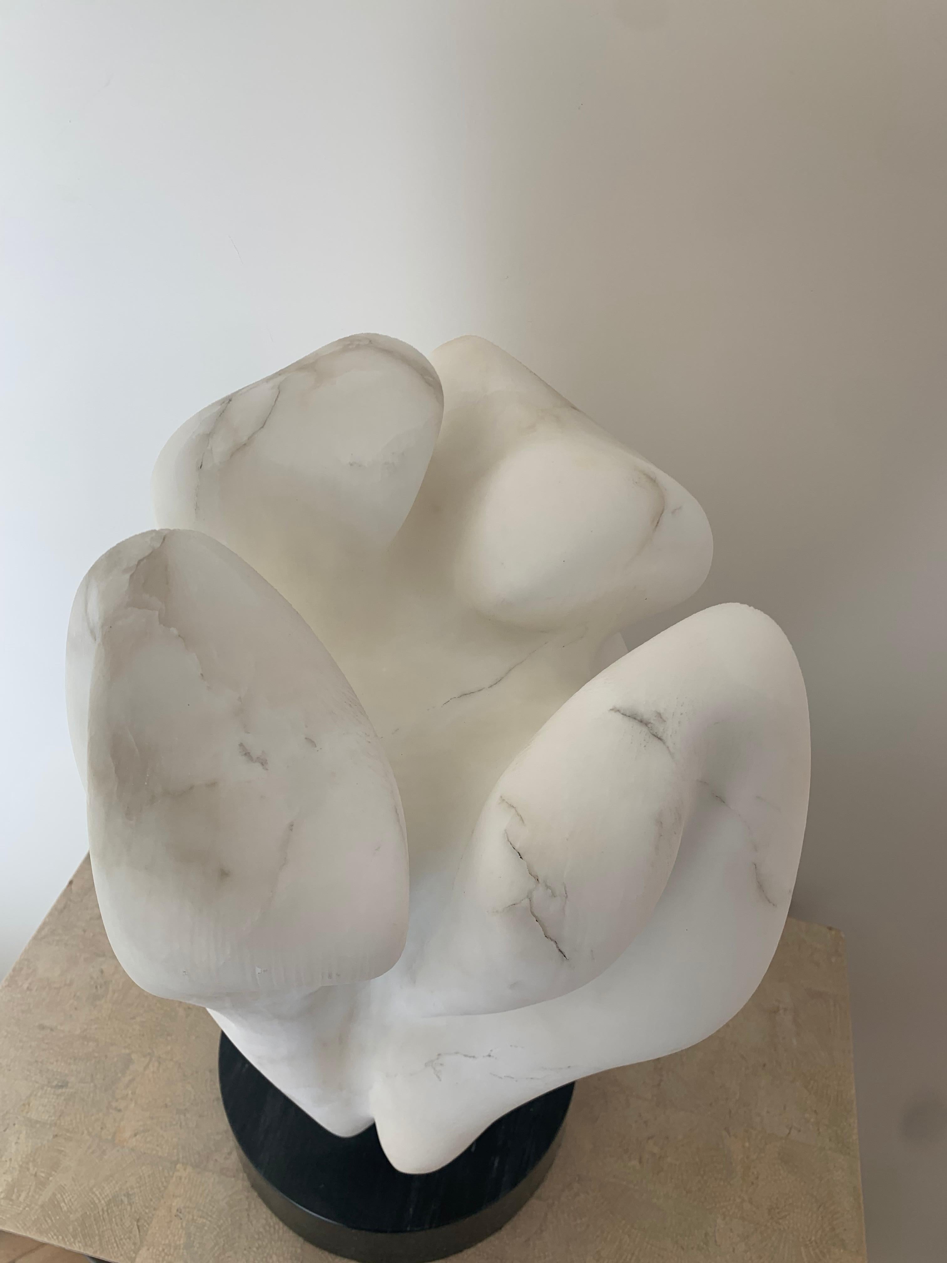 Henry Moore Style Hand-Carved Marble Sculpture, Mounted, 1960s 13